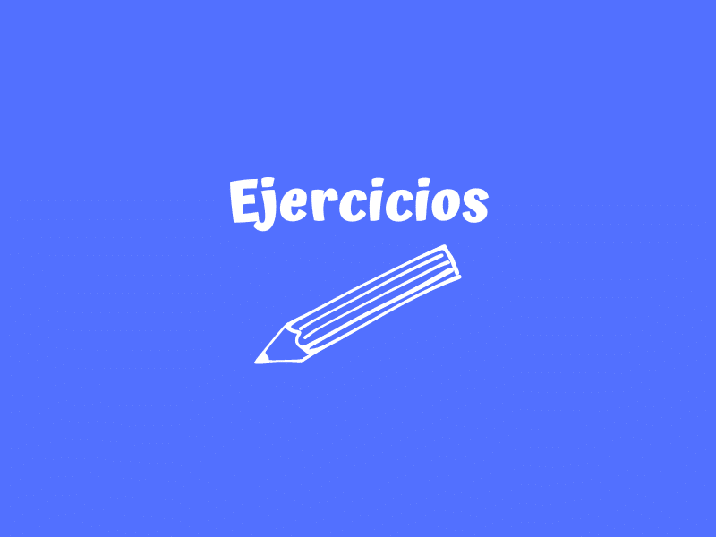 Imagen con el texto EJercicios y un lápiz